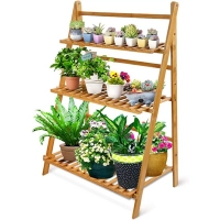 Bamboo Wood Ladder Plant Stand